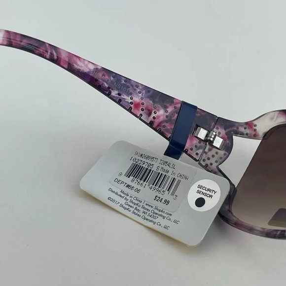 SG00777 NORTHCREST Sunglasses For Women Gradient Wine White W/ Rhinestone - Picture 7 of 9